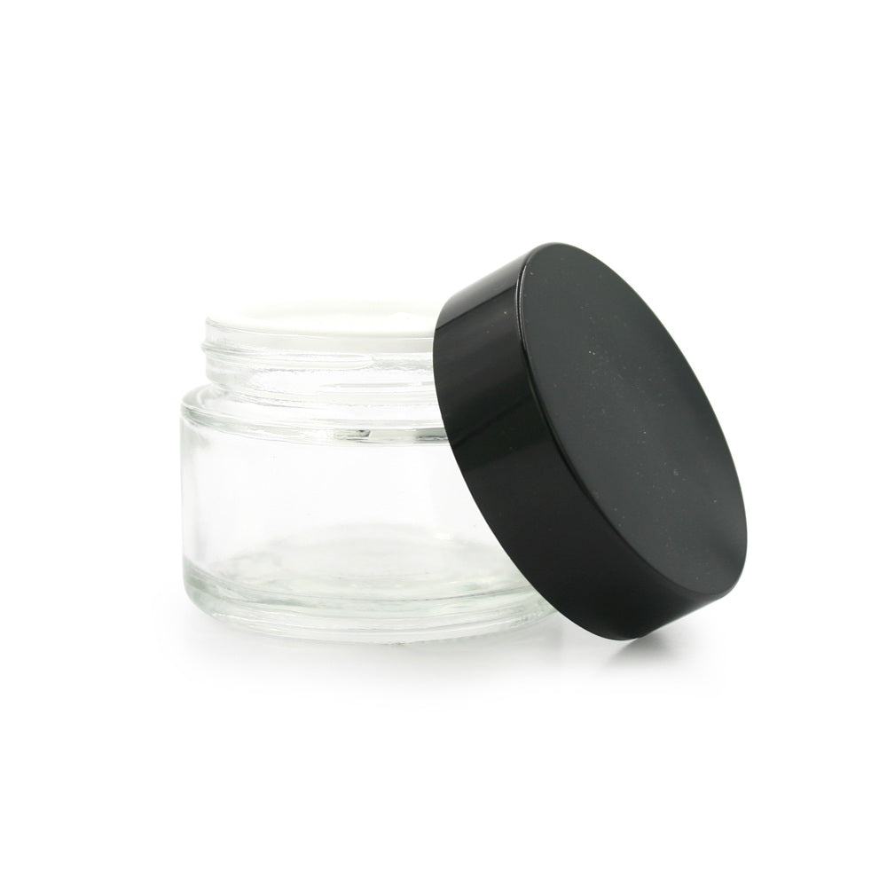 Clear Glass Jar with Black Lid - 50ml