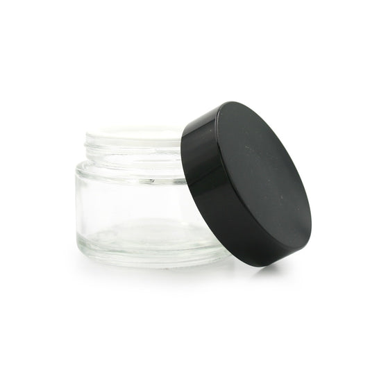 Clear Glass Jar with Black Lid - 50ml
