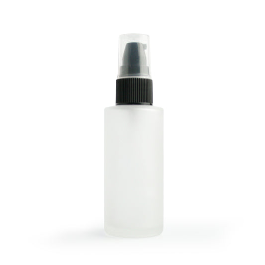 30ml & 50ml Frosted Glass Flat Shouldered Bottle with Black Serum Top