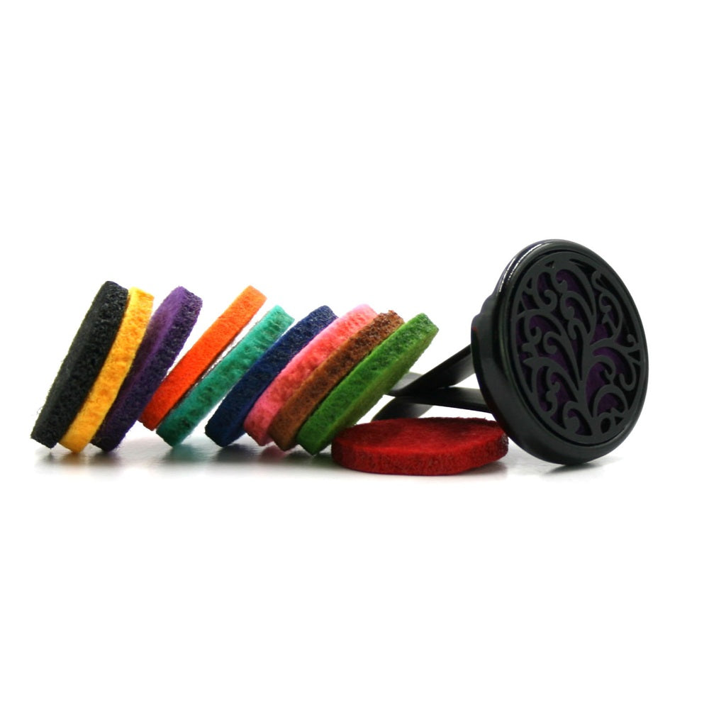 Botanical Swirls Car Diffuser - Black Stainless Steel