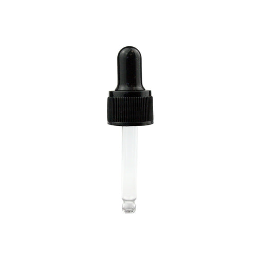 Pipette Dropper Top for 10ml Aromatherapy Bottle - 18mm - Black