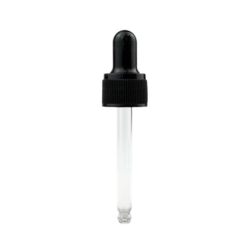 Pipette Dropper Top for 20ml Aromatherapy Bottle - 18mm - Black