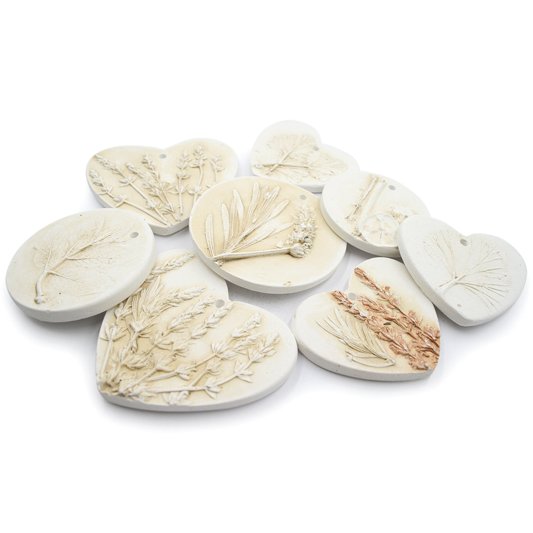 Botanical Plaster Cast Diffuser Disks & Hearts