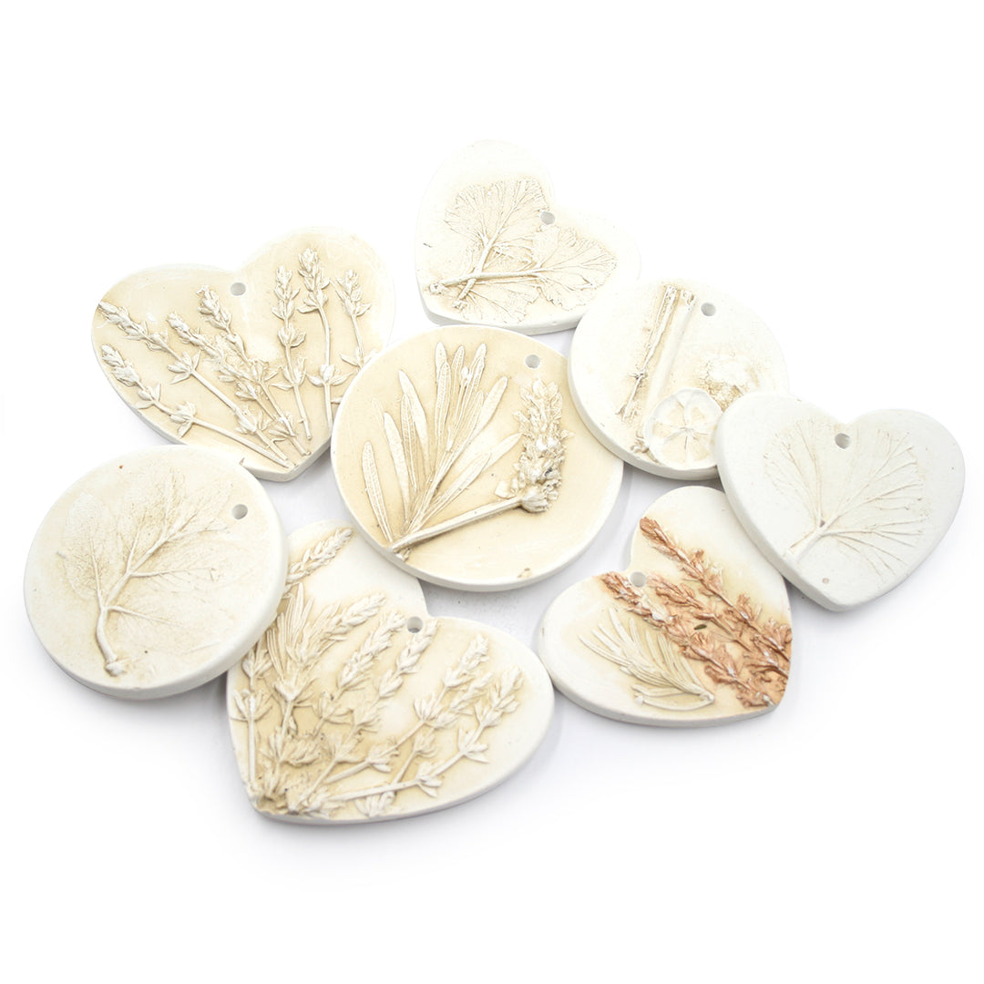 Botanical Plaster Cast Diffuser Disks & Hearts