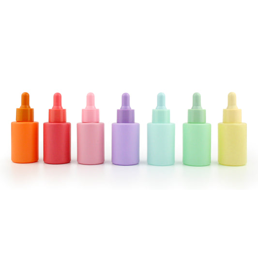 Pastel Coloured 30ml Glass Bottles with Matching Dropper