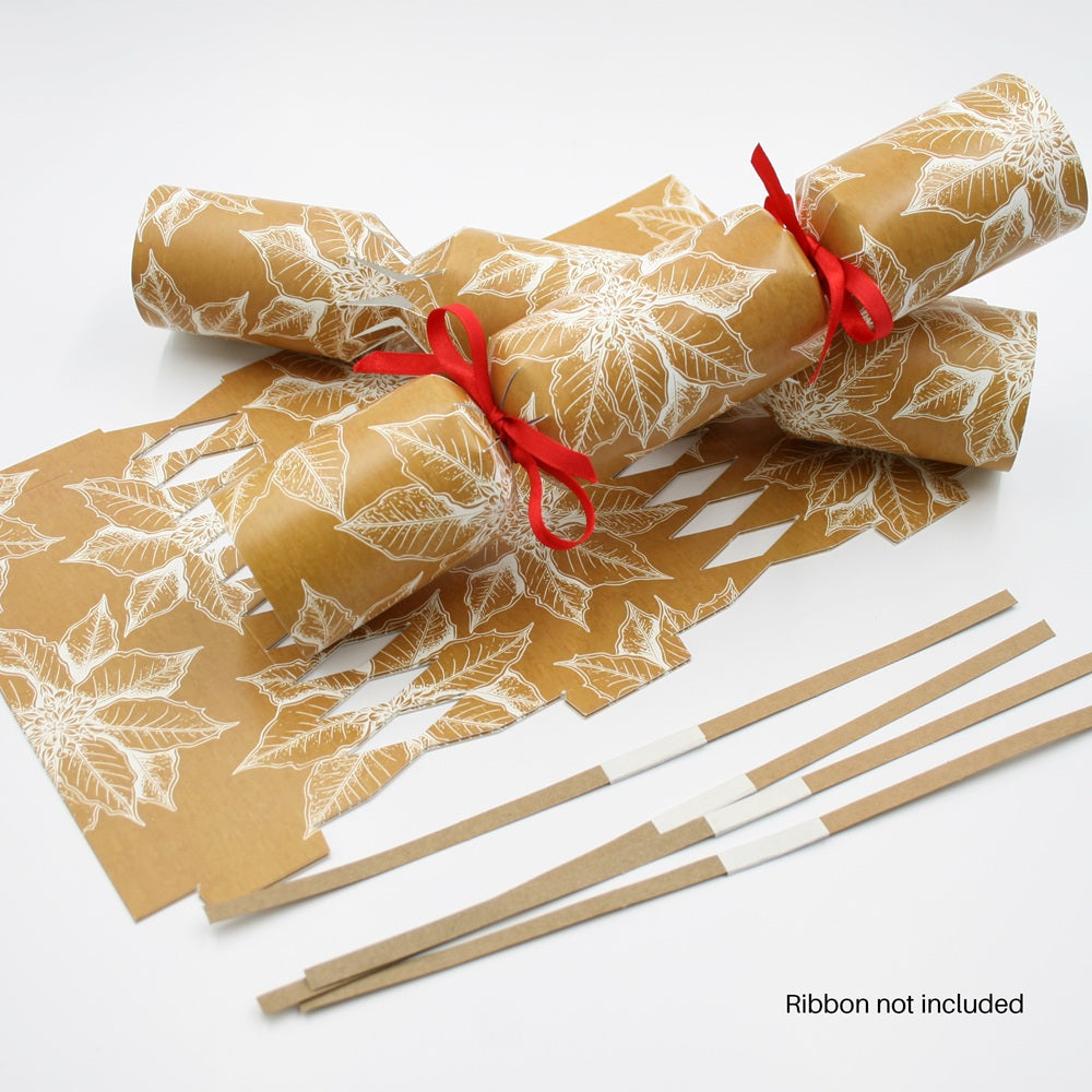 DIY Christmas Crackers – Set of 4 - Natural Brown & White