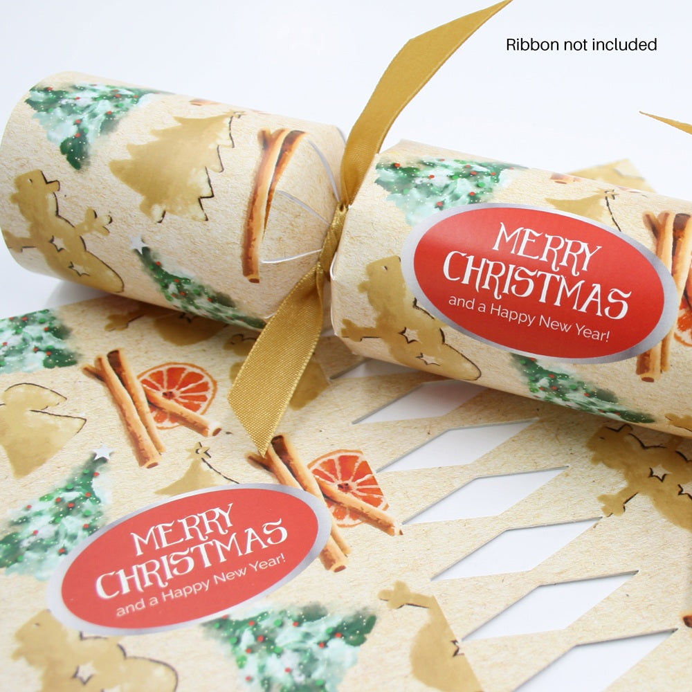 DIY Christmas Crackers – Set of 4 - Traditional Trees, Angels & Snowmen