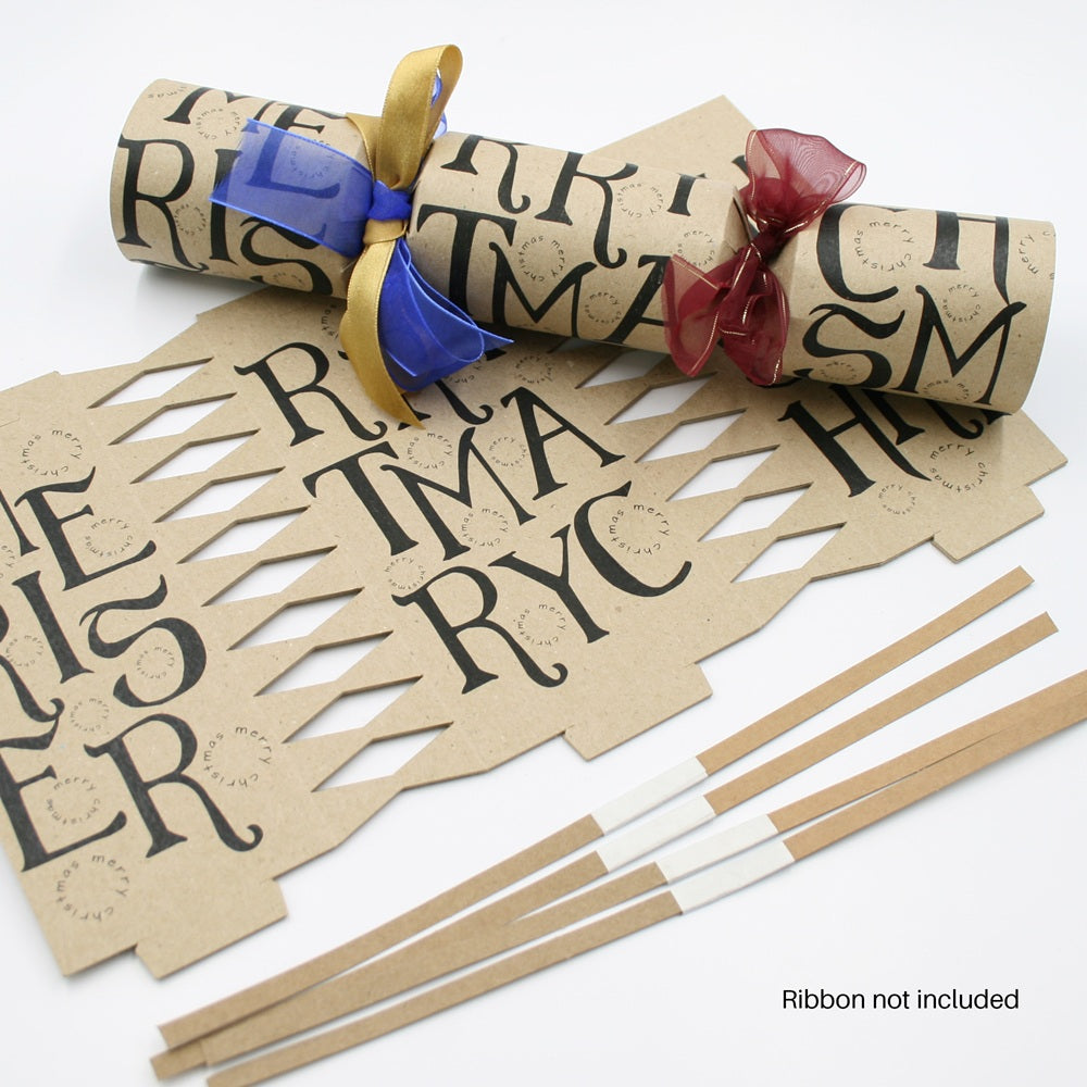 DIY Christmas Crackers – Set of 4 - Kraft & Black