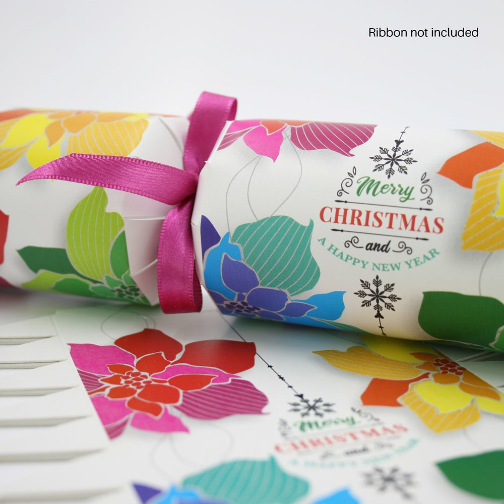 DIY Christmas Crackers – Set of 4 - Colourful Pointsettias