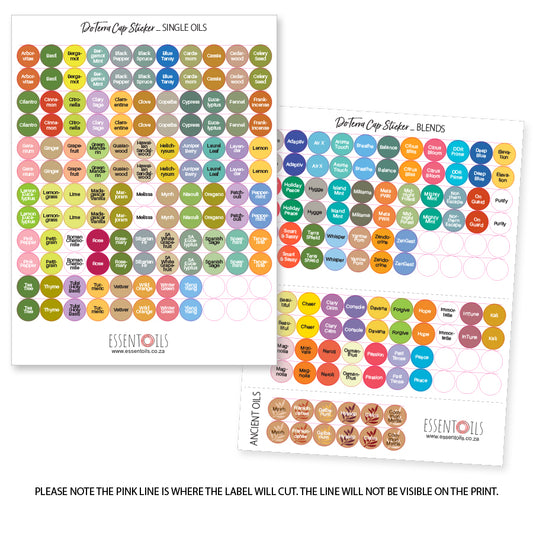 Bottle Cap Stickers for doTERRA oils - up to Aug 2024