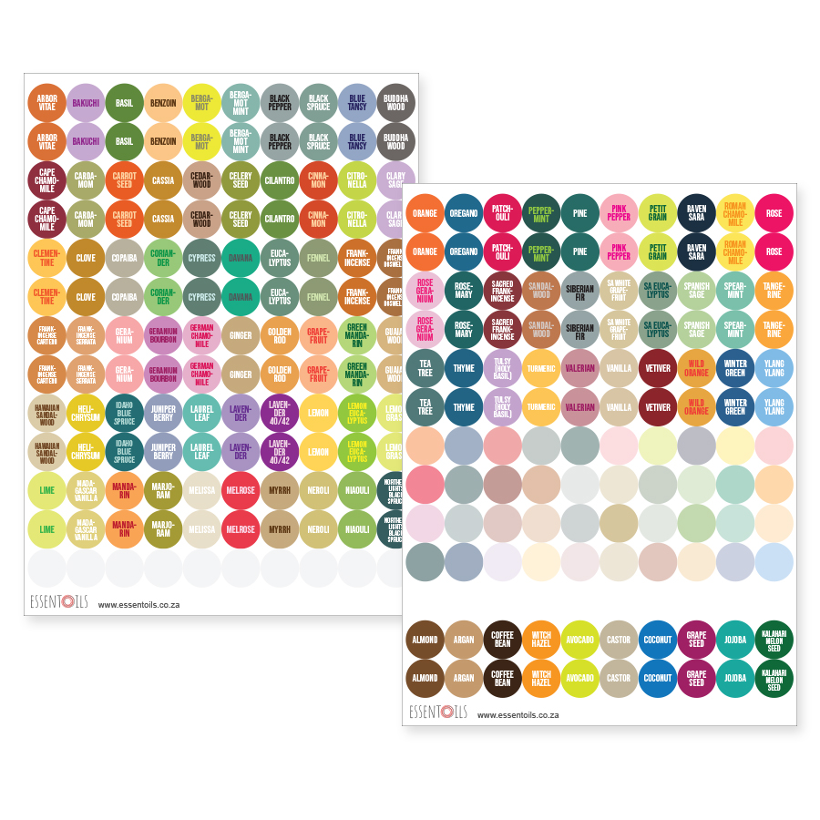 Generi Sticker Generic Bottle Cap Stickers for Essential Oils – essentoils.co.za