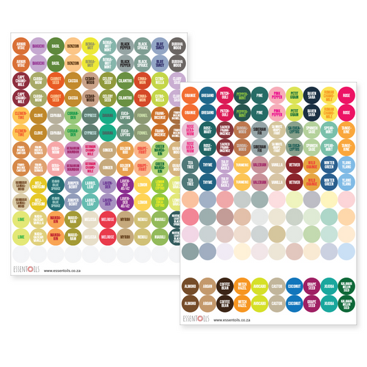 Generic Bottle Cap Stickers for Essential Oils