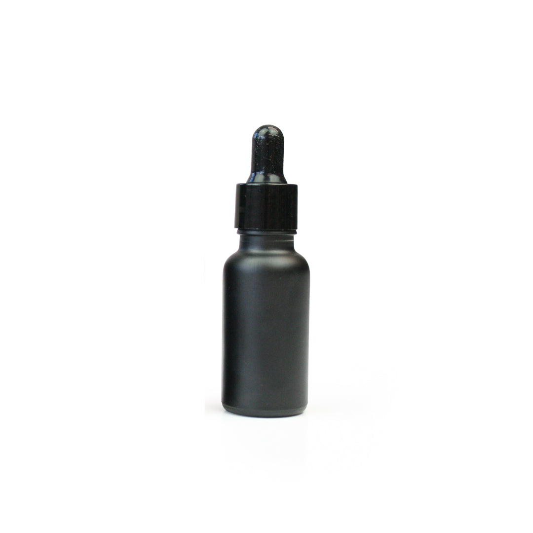 Matt Black Glass Bottle with Black Dropper - 10ml, 20ml & 30ml - 20ml - essentoils.co.za