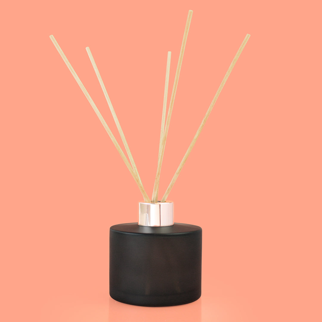 Frosted Black Reed Diffuser Jar 150ml Rose Gold Cap (no reeds)