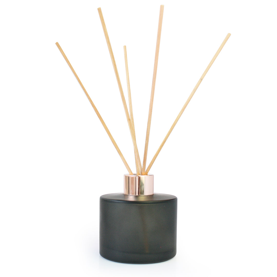 Frosted Black Reed Diffuser Jar 150ml Rose Gold Cap (no reeds)