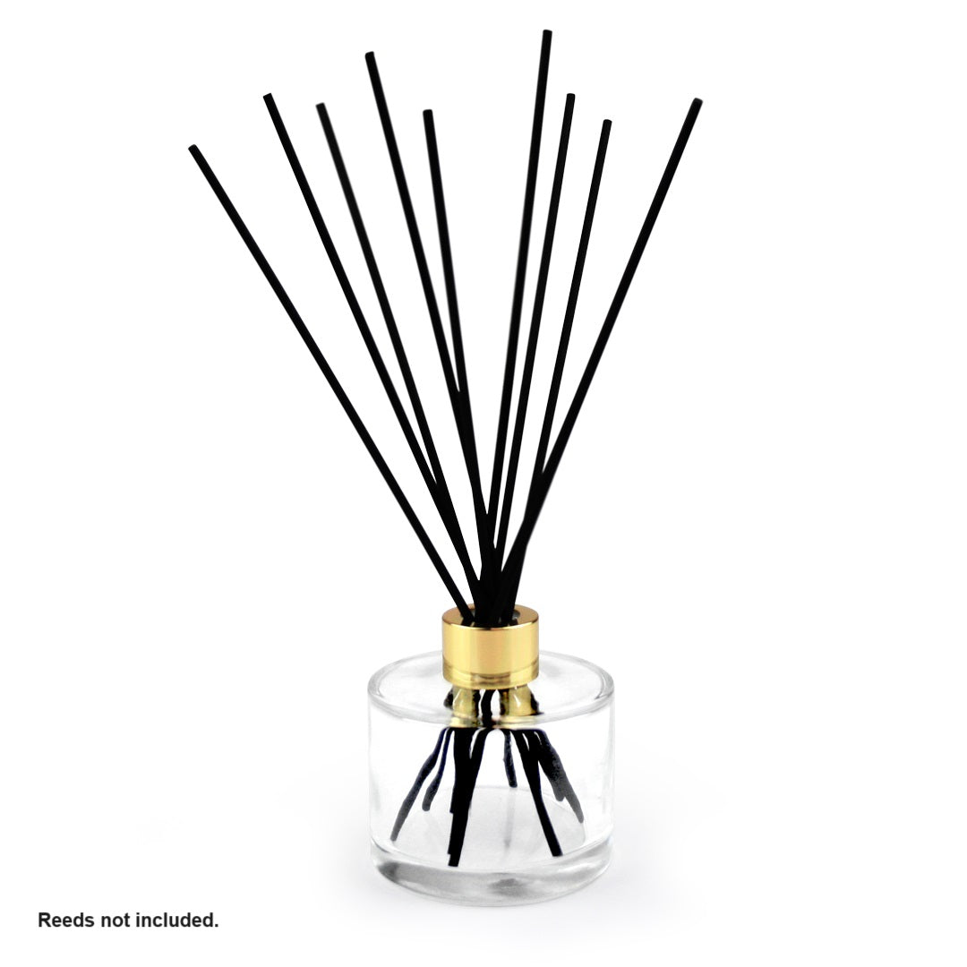 Inner Cap Reed Diffuser Side View Clear Reed Diffuser Jar 150ml Gold Cap (no reeds) – essentoils.co.za