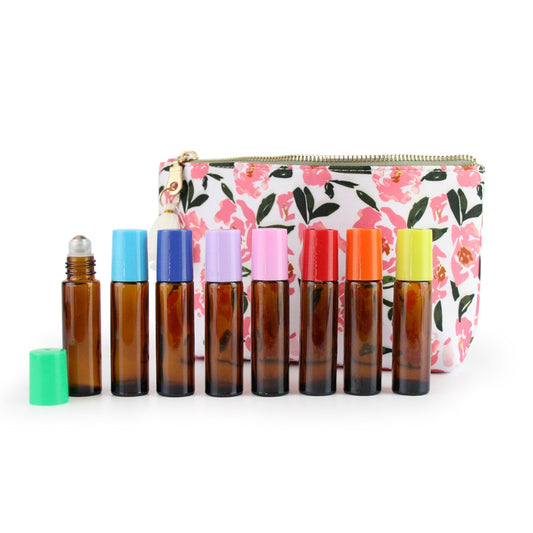 Roses 10 Bottle Travel Bag + 10 Roller Bottles