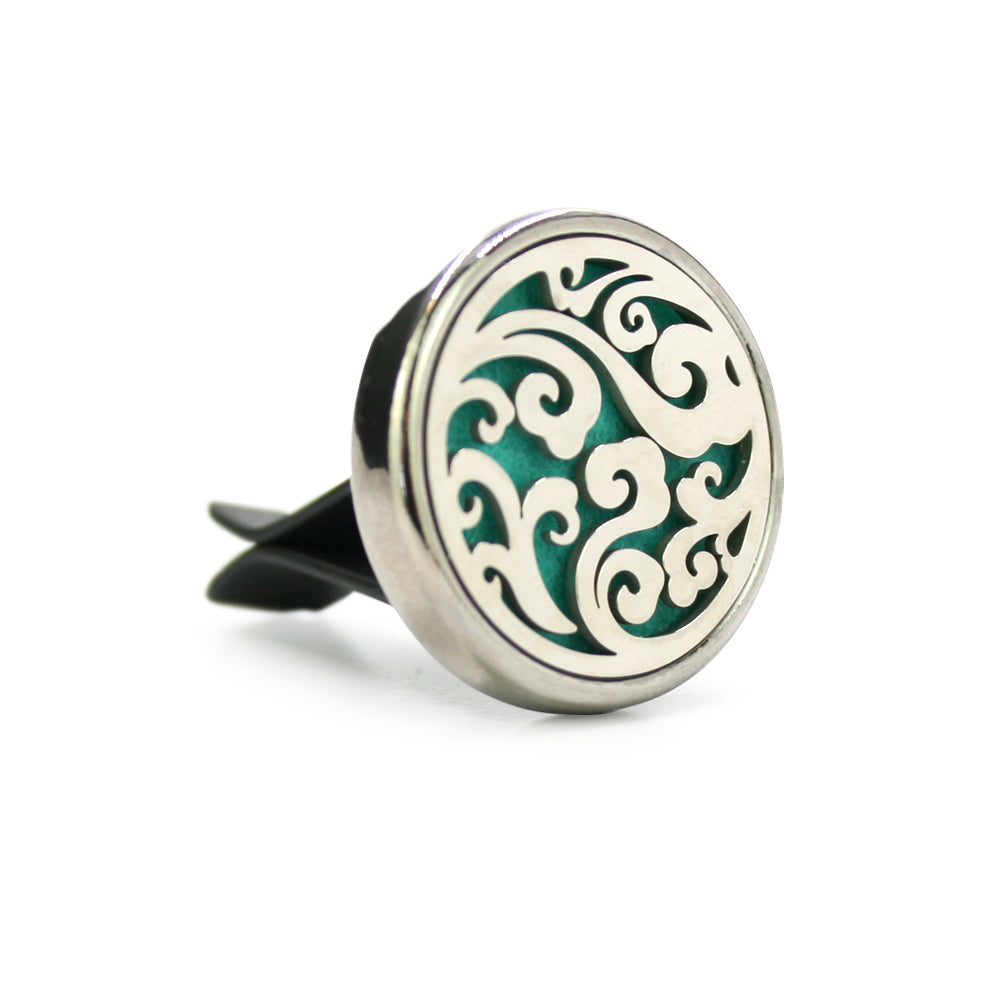 Floral Swirls Car Diffuser - Stainless Steel