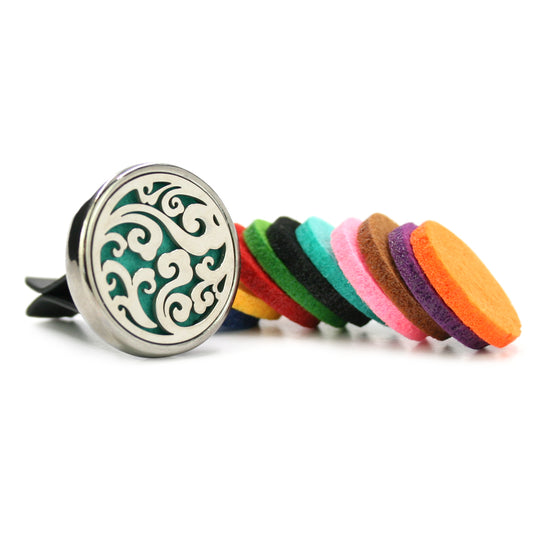 Floral Swirls Car Diffuser - Stainless Steel