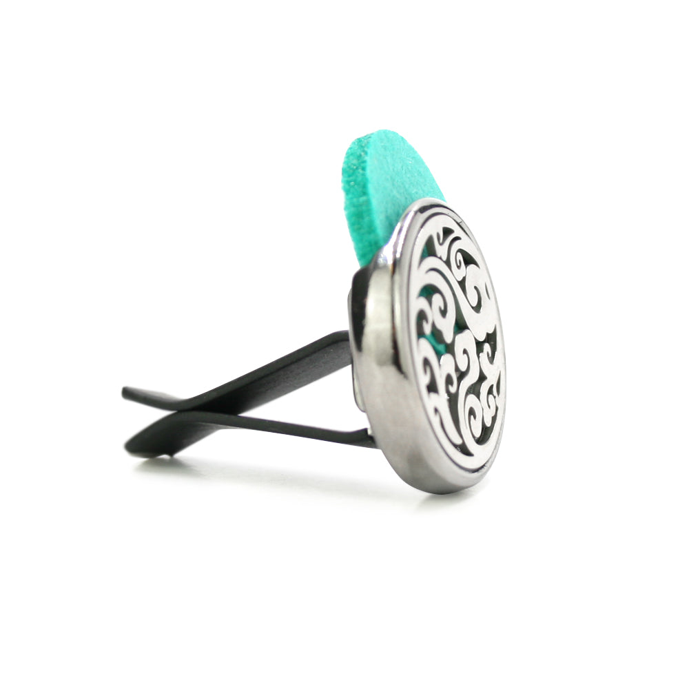 Floral Swirls Car Diffuser - Stainless Steel
