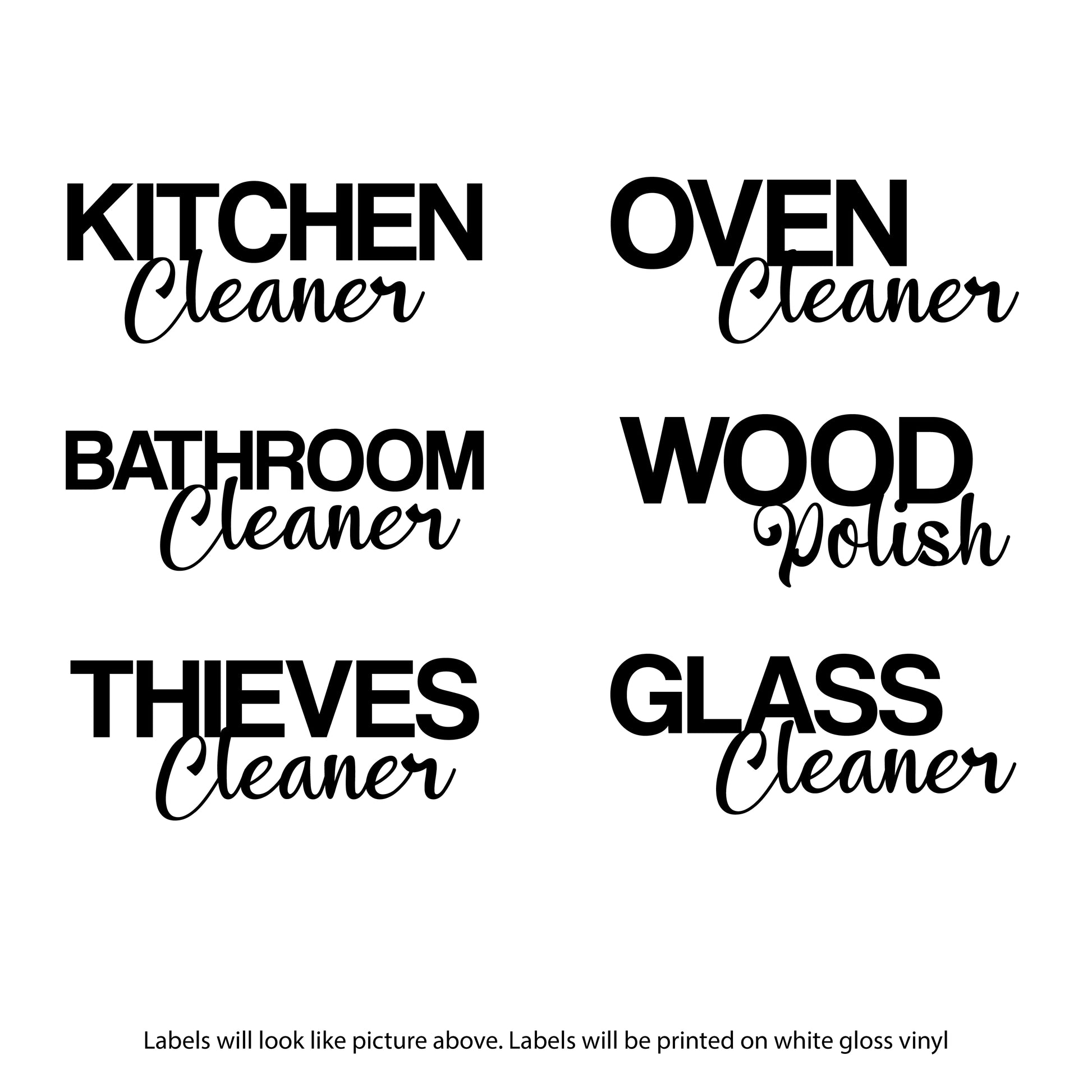 Vinyl Decal DIY Cleaning Labels with FREE Recipe Download - ENGLISH & AFRIKAANS - English with THIEVES - essentoils.co.za