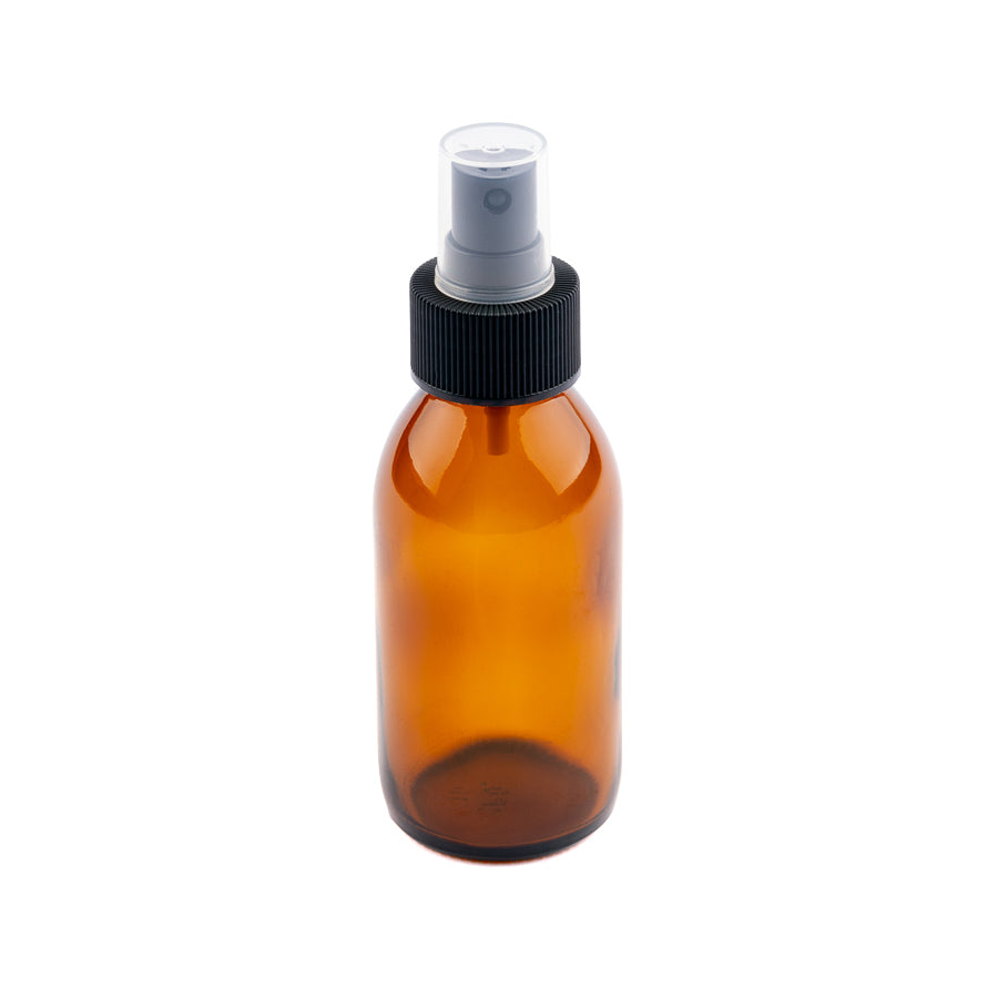 100ml Amber Glass Spray & Pump Bottle with Assorted Tops - Spray - essentoils.co.za