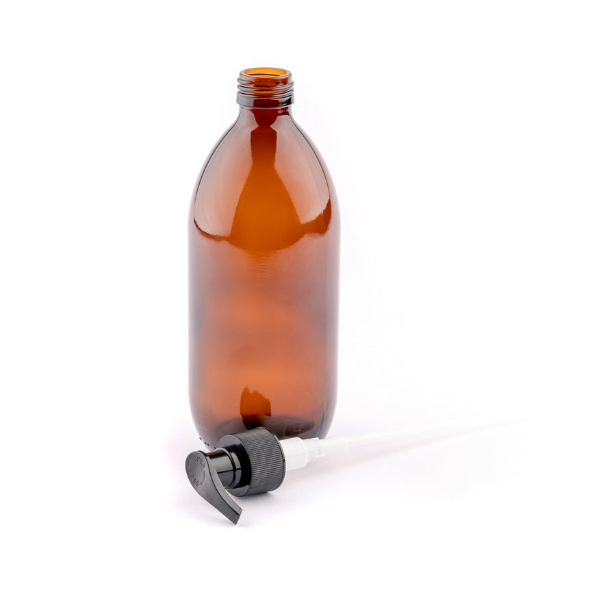 500ml Amber Glass Bottle with Assorted Tops - essentoils.co.za