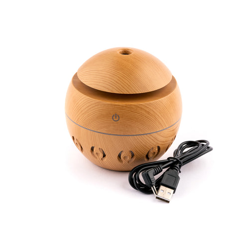 Mini USB Ultrasonic Diffuser - 200ml - Light Wood - essentoils.co.za