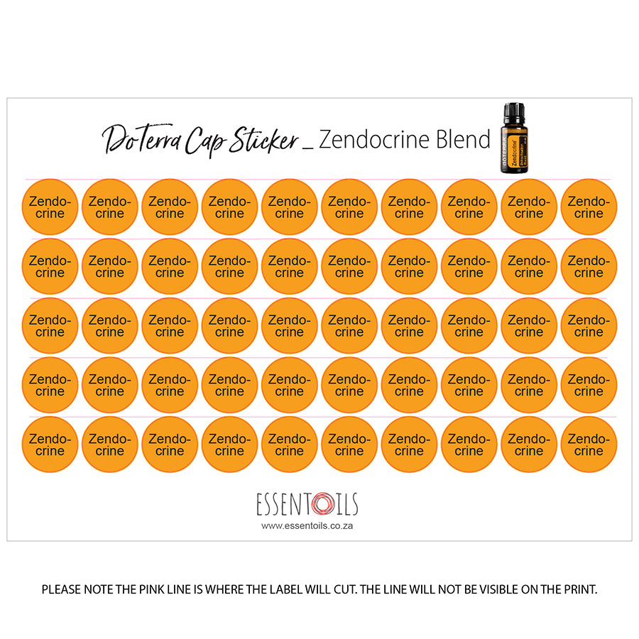doTERRA Cap Stickers - Blends - Sheets of 50 - Zendocrine - essentoils.co.za