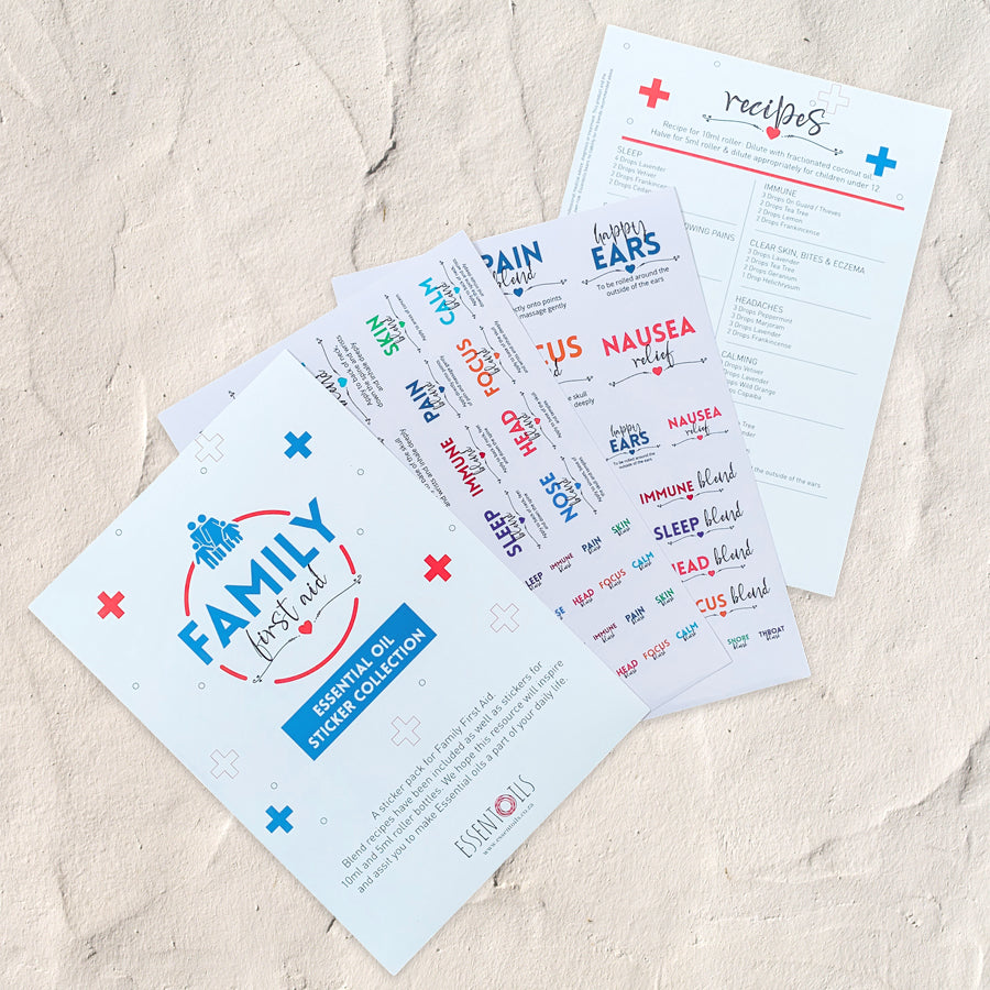 Family First Aid Sticker Collection - essentoils.co.za