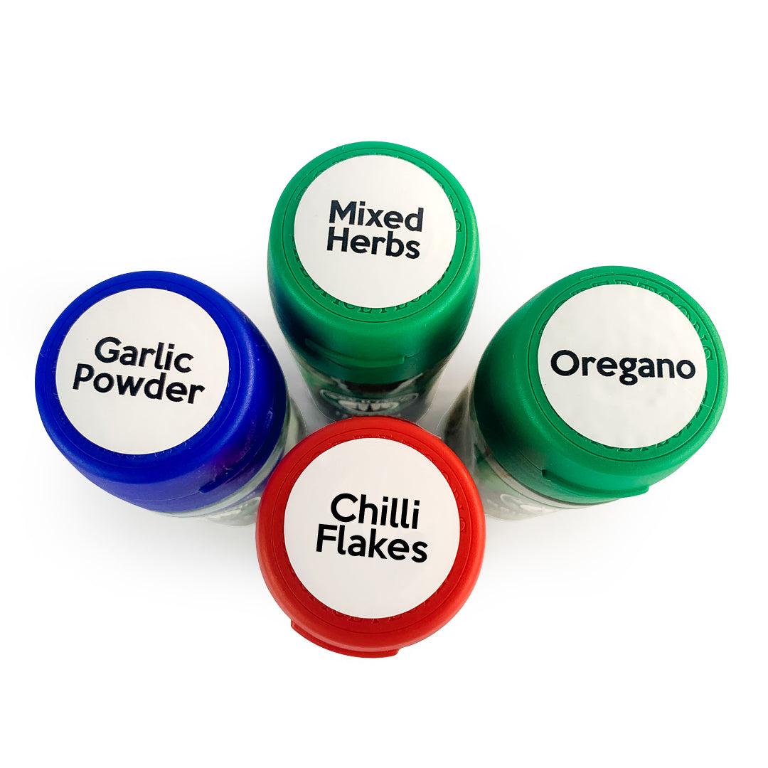 Herb & Spice Jar Labels - Kitchen - Set of 100 Adhesive Vinyl Labels - essentoils.co.za