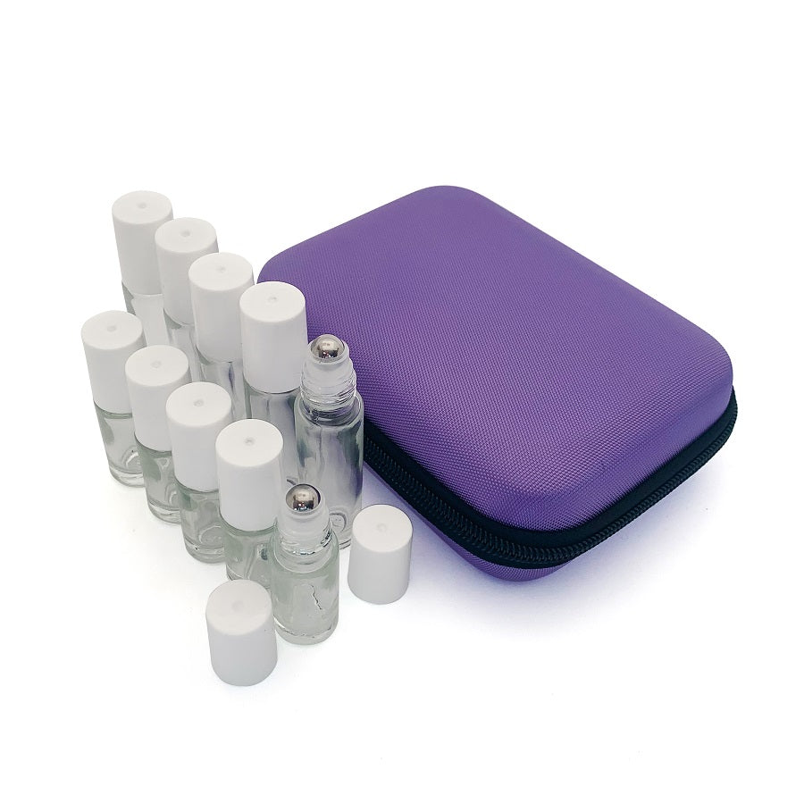 10 Bottle Carry Case with 10 Roller Bottles - Purple - essentoils.co.za