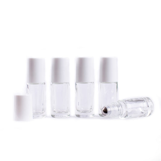 5ml Clear Glass Roller Bottles - Pack of 5 - essentoils.co.za