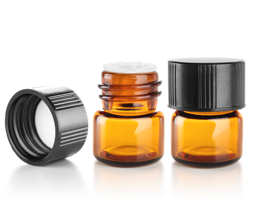 BULK Pack of 100 Amber Glass 1ml Sample Bottles - essentoils.co.za