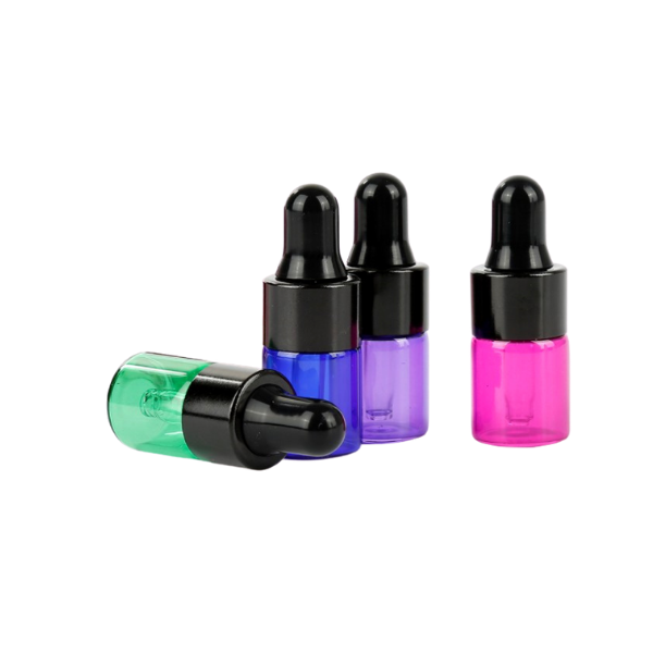 1ml Colourful Glass Sample Dropper Bottles - Pack of 4 - essentoils.co.za