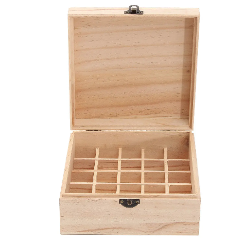 25 Slot Wooden Essential Oil Storage Box - essentoils.co.za